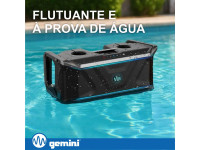 Coluna Bluetooth V5.4 TWS Flutuante 300W IP67 GEMINI Coluna Bluetooth V5.4 TWS Flutuante 300W IP67 GEMINI
